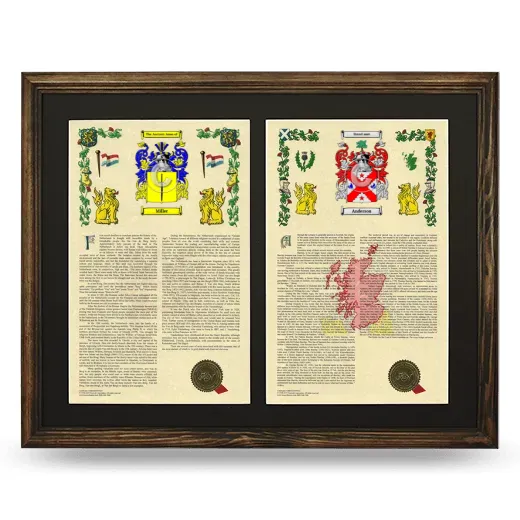 Double Armorial History Framed- Brown
