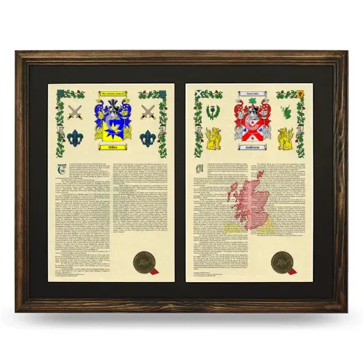 Double Armorial History Framed- Brown