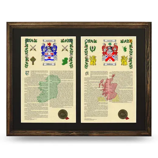 Double Armorial History Framed- Brown