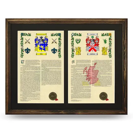 Double Armorial History Framed- Brown