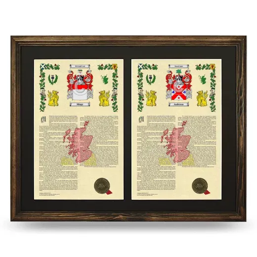 Double Armorial History Framed- Brown