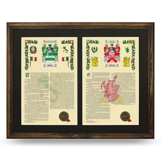 Double Armorial History Framed- Brown