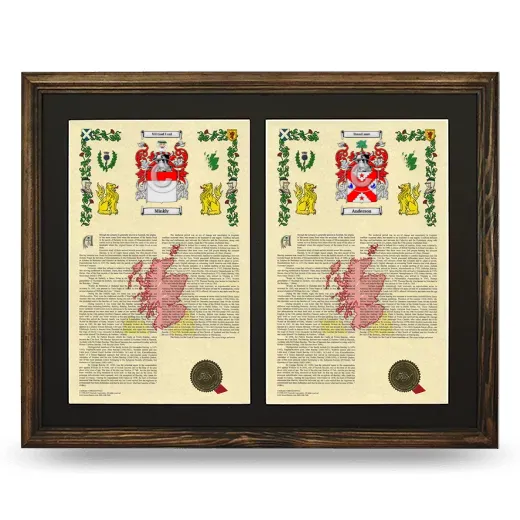 Double Armorial History Framed- Brown