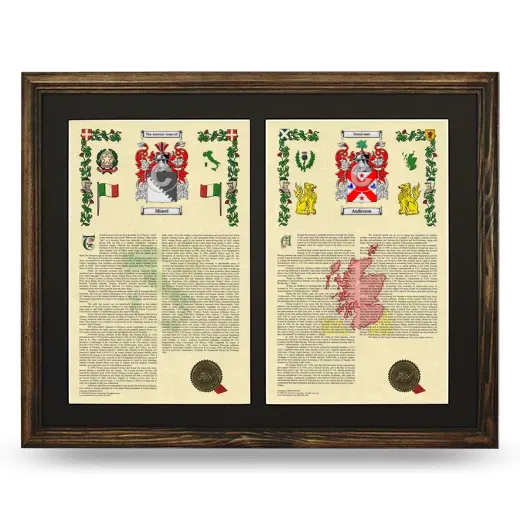 Double Armorial History Framed- Brown