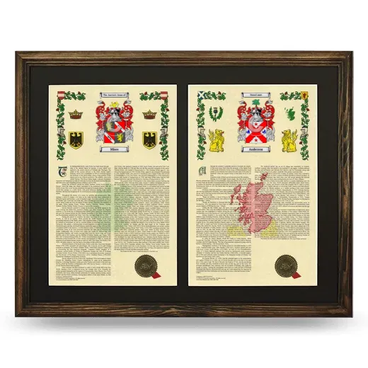 Double Armorial History Framed- Brown