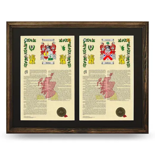 Double Armorial History Framed- Brown