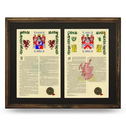 Double Armorial History Framed- Brown