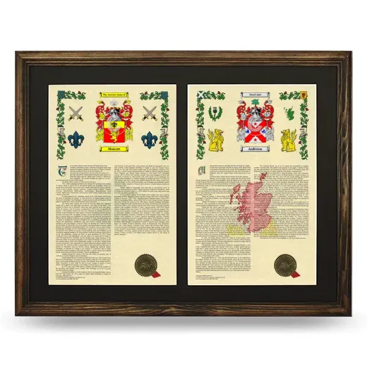 Double Armorial History Framed- Brown