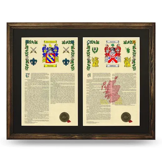 Double Armorial History Framed- Brown
