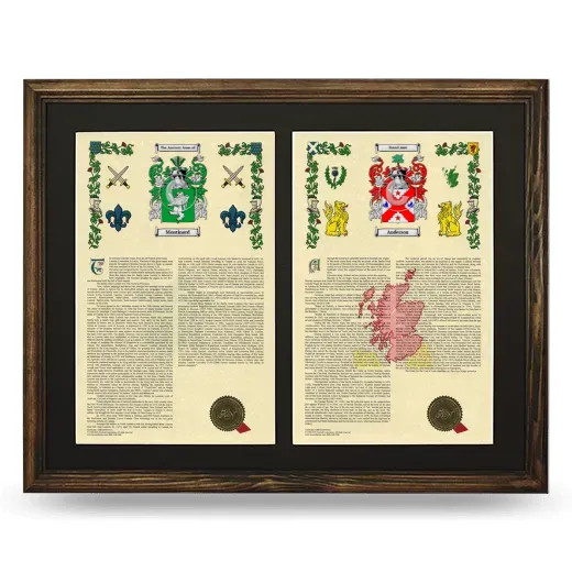 Double Armorial History Framed- Brown