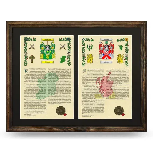 Double Armorial History Framed- Brown