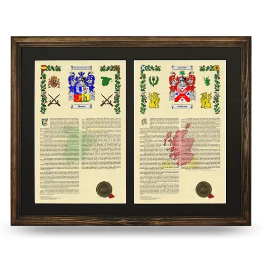 Double Armorial History Framed- Brown