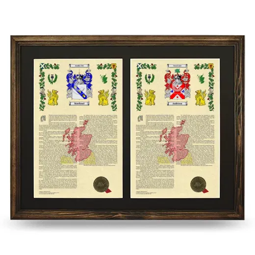 Double Armorial History Framed- Brown