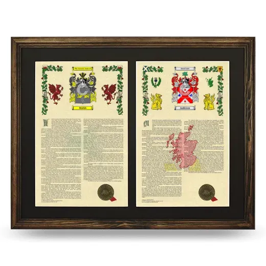 Double Armorial History Framed- Brown