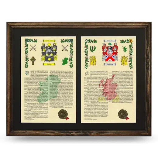 Double Armorial History Framed- Brown