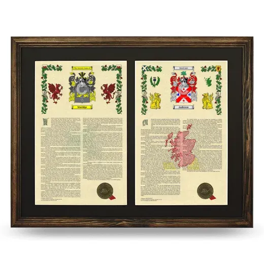 Double Armorial History Framed- Brown