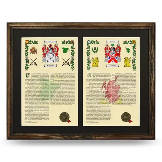 Double Armorial History Framed- Brown