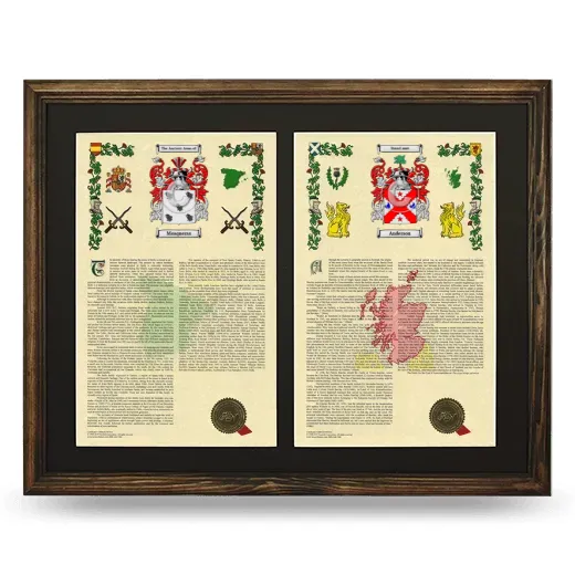 Double Armorial History Framed- Brown