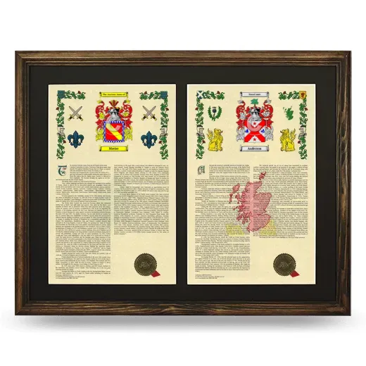 Double Armorial History Framed- Brown