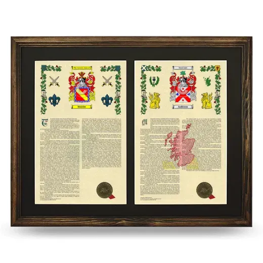 Double Armorial History Framed- Brown