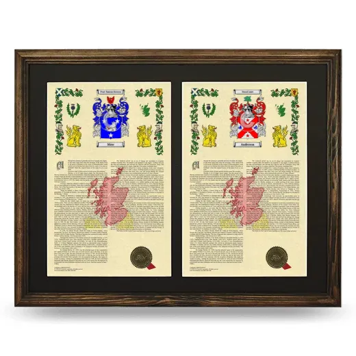 Double Armorial History Framed- Brown