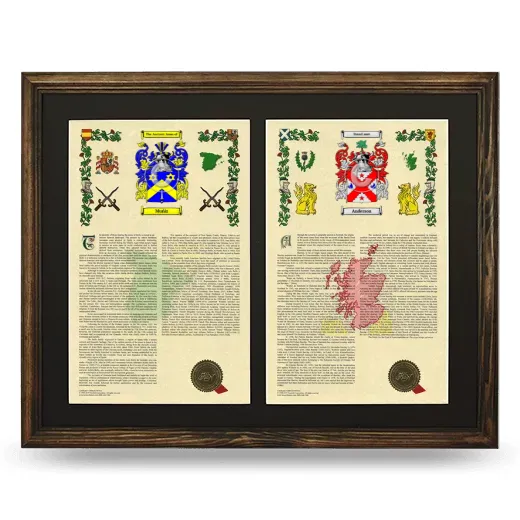 Double Armorial History Framed- Brown