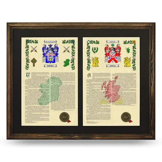 Double Armorial History Framed- Brown
