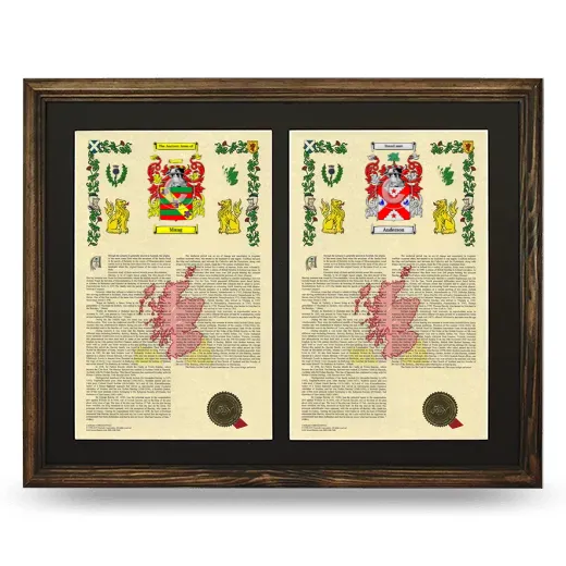 Double Armorial History Framed- Brown