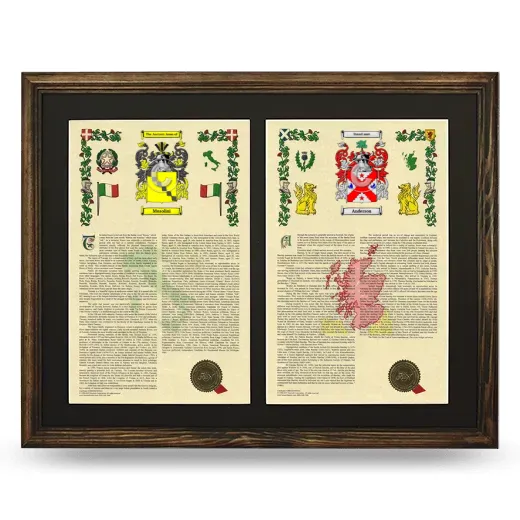 Double Armorial History Framed- Brown