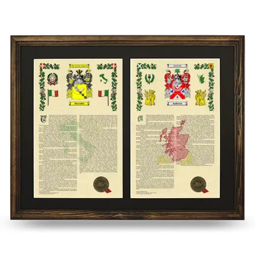 Double Armorial History Framed- Brown