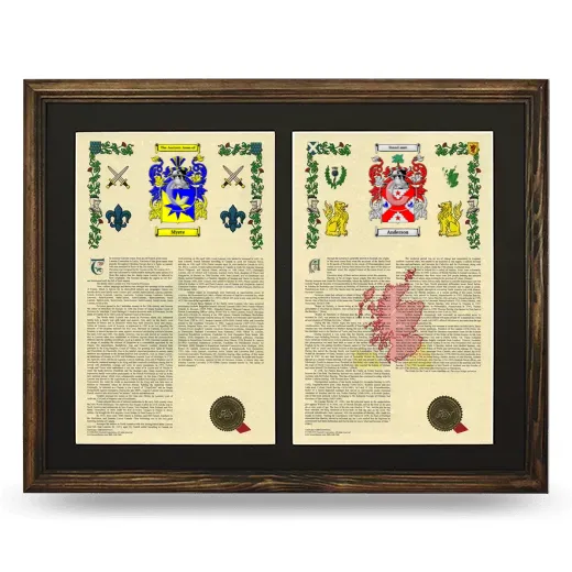 Double Armorial History Framed- Brown