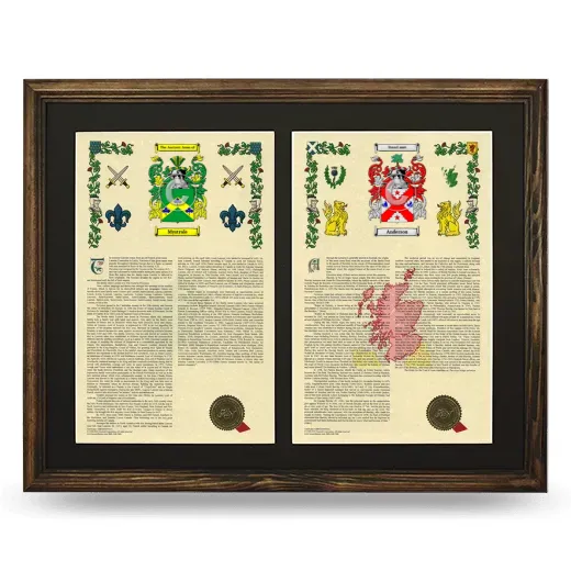 Double Armorial History Framed- Brown