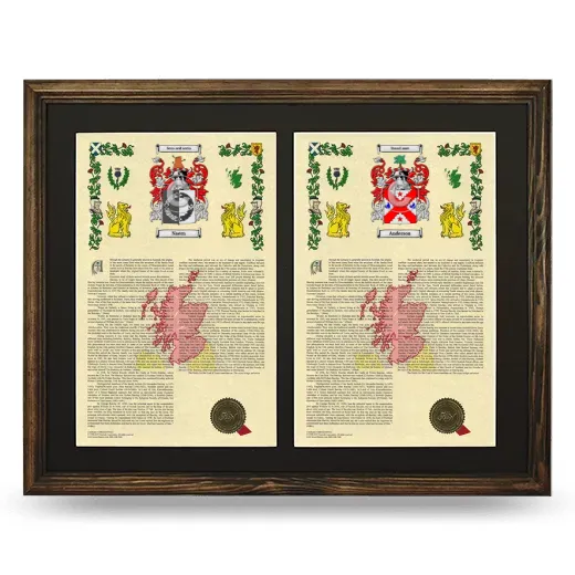 Double Armorial History Framed- Brown