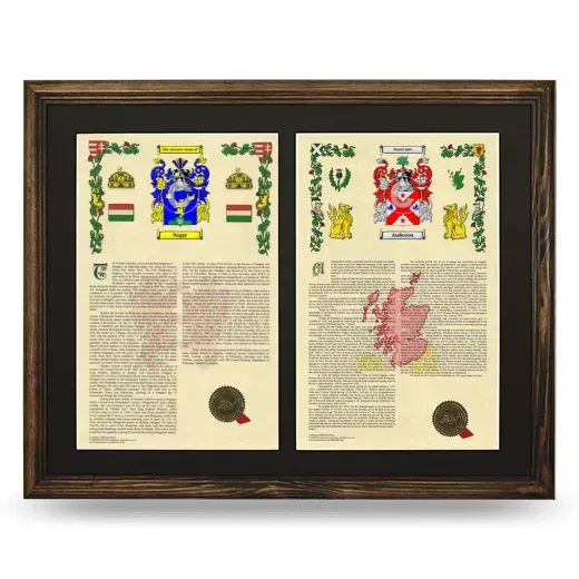 Double Armorial History Framed- Brown
