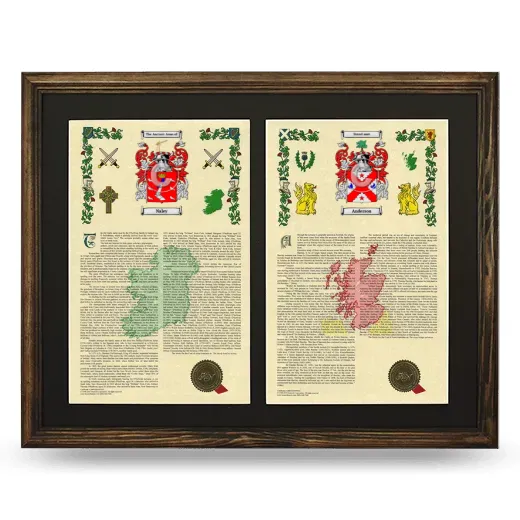 Double Armorial History Framed- Brown