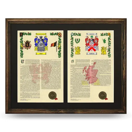 Double Armorial History Framed- Brown
