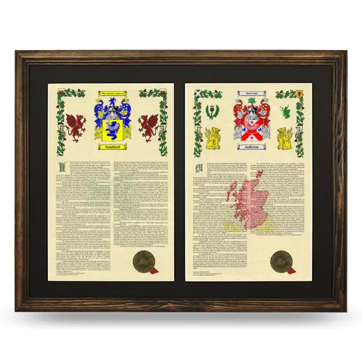 Double Armorial History Framed- Brown