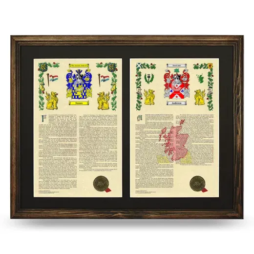 Double Armorial History Framed- Brown