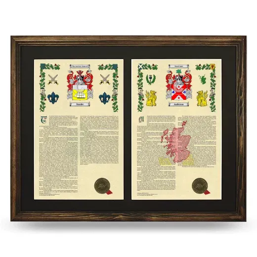 Double Armorial History Framed- Brown