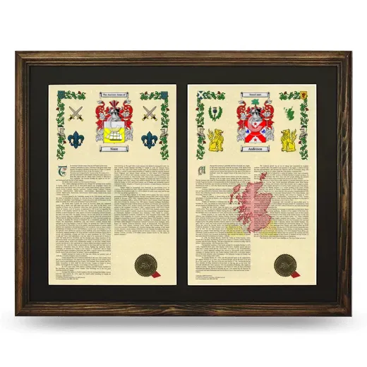 Double Armorial History Framed- Brown