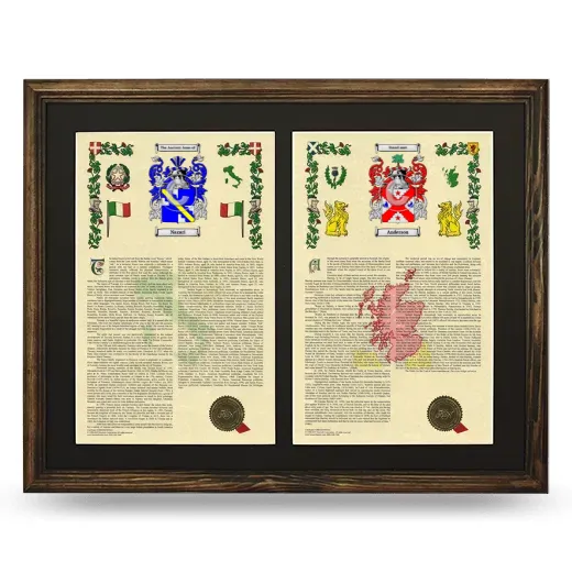 Double Armorial History Framed- Brown