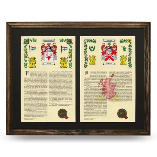 Double Armorial History Framed- Brown
