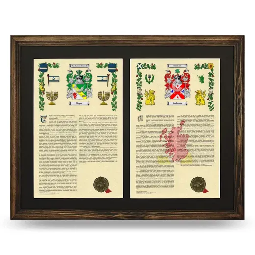 Double Armorial History Framed- Brown