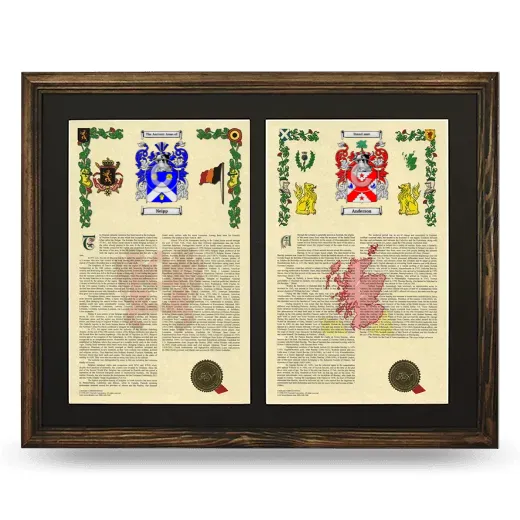 Double Armorial History Framed- Brown
