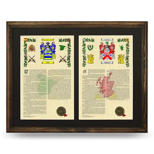 Double Armorial History Framed- Brown