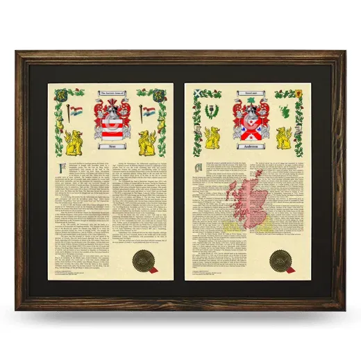Double Armorial History Framed- Brown