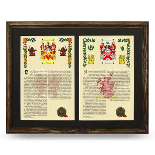 Double Armorial History Framed- Brown