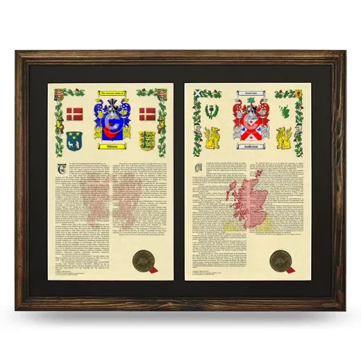 Double Armorial History Framed- Brown