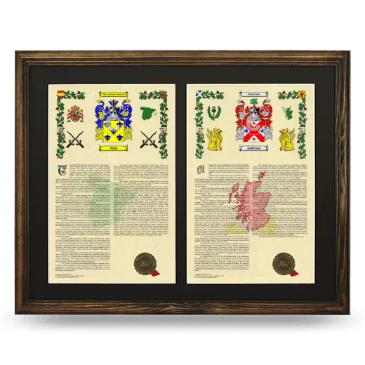 Double Armorial History Framed- Brown