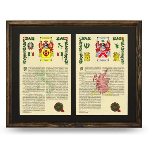 Double Armorial History Framed- Brown